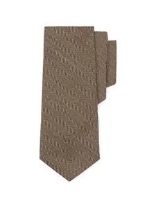 Галстук из шерсти с елочным узором Brooks Brothers, коричневый
