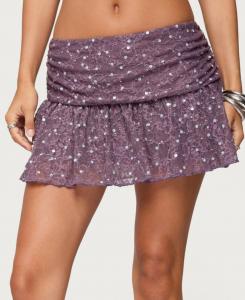 Женская мини-юбка Staj с бисером и пайетками и кружевом Edikted, Mauve