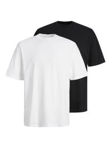 Футболка Jack & Jones JJEBRADLEY TEE SS O-NECK 2PK MP NOOS, черно-белый