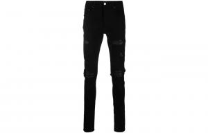 Мужские потертые джинсы с зауженным низом AMIRI, черные