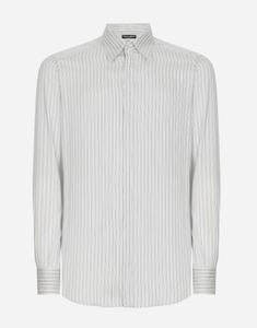 Рубашка из полосатого поплина кроя Martini DOLCE & GABBANA, мультиколор