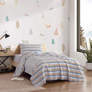 Комплект постельного белья Eddie Bauer Kids - Queen, устойчивый к пятнам, с подходящей(ими) наволочкой(ами), очень мягкий, идеально подходит для детской комнаты мальчика (яркая полосатая желто-синяя расцветка, размер Queen), Vivid Stripe Yellow/Navy