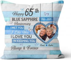 Custom Персонализированная квадратная подушка с фото для годовщины свадьбы Option 9