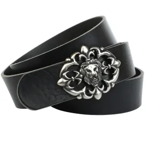 Кожаный ремень Anthoni Crown с эффектной модной застежкой, черный