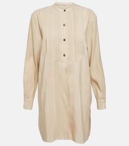 Шелковое мини-платье в полоску LORO PIANA, бежевый