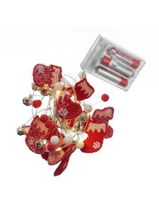 Marelida Светодиодная гирлянда из проволоки, рождественский носок, рождественская гирлянда, 20 светодиодов, длина: 1,9 м, красный цвет