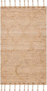 Ковер SAFAVIEH, 69 x 122 см, Natural Fiber Collection, Natural, ручной работы деревенский геометрический марокканский решетчатый плетеный с кисточками джут, идеально для помещений с высокой проходимостью: прихожая, гостиная, спальня (NF106B)