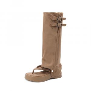 Ботинки Knee high для женщин A poinsettia princess, хаки