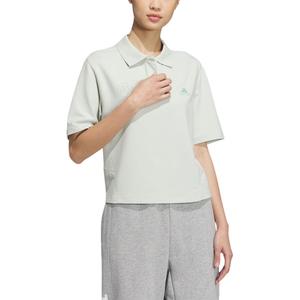 Рубашка поло Lounge женская льняная зеленая Adidas