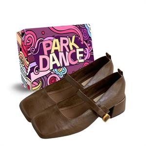 PARK DANCE Блок каблук туфли Мэри Джейн женские коричневый бокс, цвет Brown Box