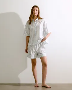 Женская короткая пижама в полоску с рубашечным верхом Énfasis, белый