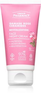 Ночной крем для лица с дамасской розой и керамидами Green Pharmacy, 50 мл