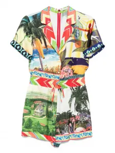 Комбинезон Leighton в технике пэчворк Alice + Olivia, зеленый