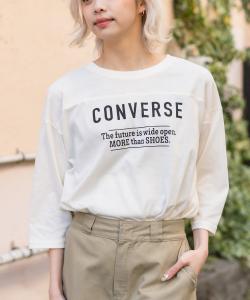 Футболка Converse с рукавом 3/4 и закругленным низом (W).