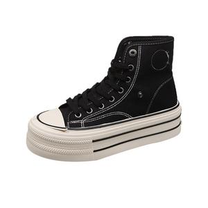 Aimilian Женские высокие устойчивые к истиранию кеды из канваса в коробке - черные, цвет Black