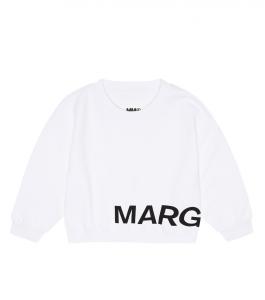 Толстовка из хлопка с логотипом MM6 Maison Margiela, белый