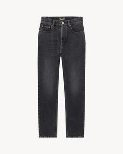 Укороченные джинсы 90-х из денима цвета пепельно-черный Saint Laurent