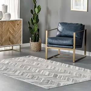 Ковер Masha Modern Abstract Chevron Area Rug nuLOOM, 81x244 см, бежевый