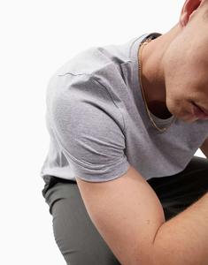 Серая меланжевая футболка с круглым вырезом ASOS