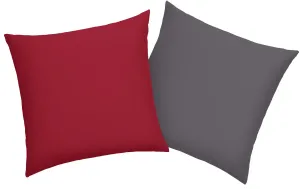 Чехол на подушку мой дом "DESNER2", (2 шт.), двусторонний чехол на подушку My home 40х80 см, антрацит/красный