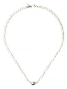 Ожерелье из жемчуга с черепом Emanuele Bicocchi, белый