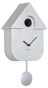 Настенные часы Karlsson Modern Cuckoo Metallic, 9x22x9 см, серебряный