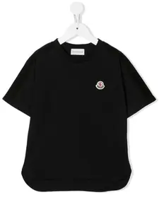 Футболка с нашивкой-логотипом Moncler Enfant, черный