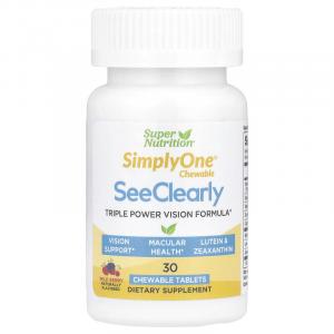 Super Nutrition, SimplyOne, добавка тройного действия для улучшения зрения, вкус лесных ягод, 30 жевательных таблеток