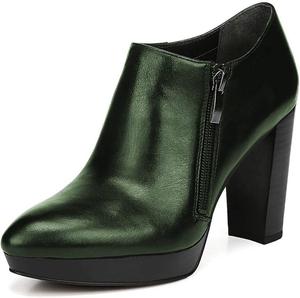 Женские модные ботильоны XYD с массивным каблуком и платформой, зауженный носок, боковая молния, обувь для вечеринок и работы, Dark Green