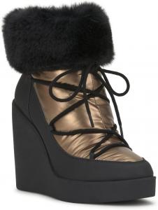 Женские ботильоны на танкетке с мехом Jessica Simpson Myina, Black Rubber