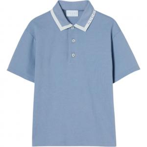Детские поло GUCCI, светло-голубой