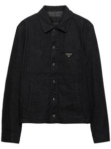 Джинсовая куртка с шевронным узором Prada, черный