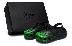Классические сабо унисекс, черные и зеленые Crocs, Black Green