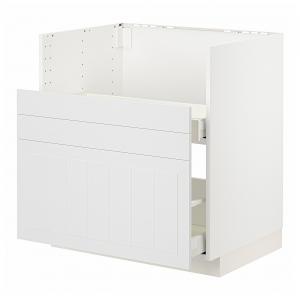 Напольный шкаф под мойку TALLSJÖN, white/Stensund white, 80x60 cm, Metod / Maximera IKEA