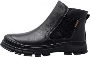 Лоферы для женщин и мужчин, классические ботинки из натуральной кожи, удобная зимняя обувь на платформе для отдыха BMLDCWSE, Black