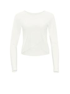 Winshape Функциональный, легкий и мягкий укороченный топ с длинными рукавами AET131LS кремового цвета