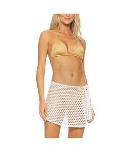 Женская мини-юбка-накидка с решетчатым узором для купальника Guria Beachwear, Off-white
