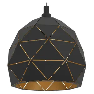 Подвесной светильник ROCCAFORTE E27 1 шт. Подвесной светильник - H110 x Ø40 см - 1x60W, без лампы. Eglo, черный/золотой