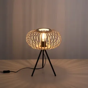 Настольная лампа RACOON E27 1 шт. Исключительно E27, выключатель, выключатель на шнуре Just Light, Holzfarben