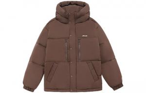 Mizuno Пуховая куртка унисекс 57/Классический стиль Коричневая пуховая куртка с капюшоном, утепленная