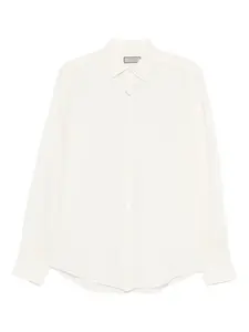 Льняная рубашка на пуговицах Canali, бежевый