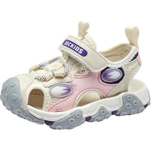 Детские сандалии с низким верхом, устойчивые к ударам и износу ABC KIDS, бежевый/розовый