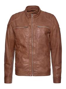 Кожаная куртка коньячного цвета Bruno Banani