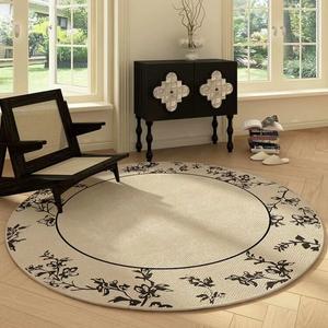 Budis Ковер диаметр 100 см для гостиной/спальни в винтажном стиле, из высококачественного велюра, модель Xiliya O13