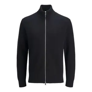 Свитер Jack & Jones Perfect Plus Size full zip, черный