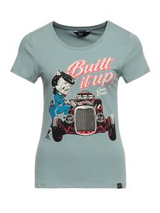 Футболка Queen Kerosin Builded it up! зеленого цвета Queen Kerosin