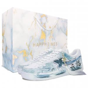 XTEP Кроссовки Air Force One с низким верхом, устойчивые к истиранию, дышащие, унисекс, сине-белые