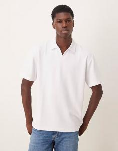 Плотная свободная рубашка-поло из белой фактурной ткани Asos Design