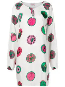 Платье-трапеция с графичным принтом Amir Slama, белый