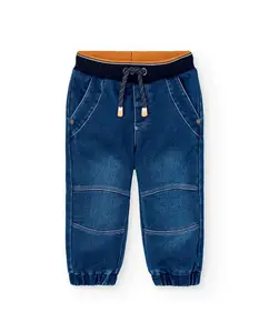 Ковбойские сапожки для малыша с резинкой и шнурками Boboli, темно-синий